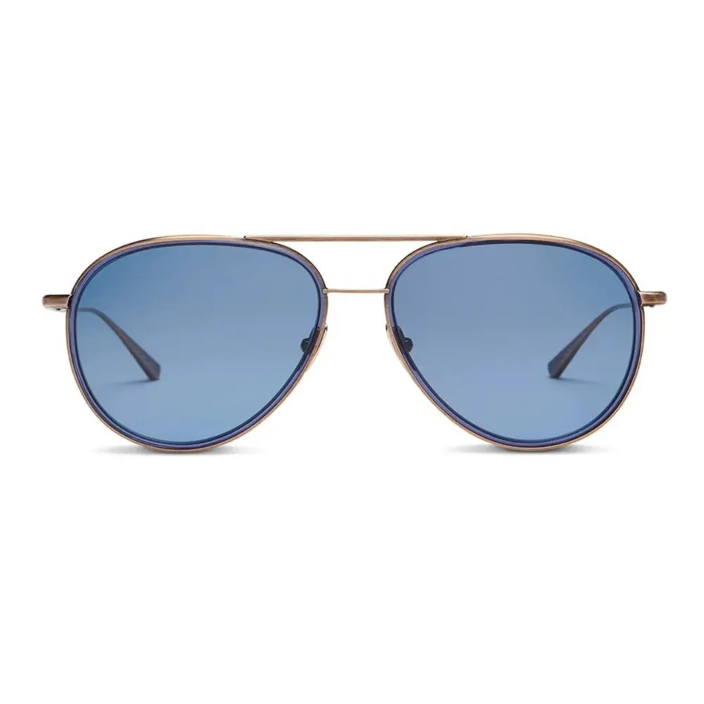 Salt. Unisex Antique Gold Indigo Blue Columbia 59 Sunglasses